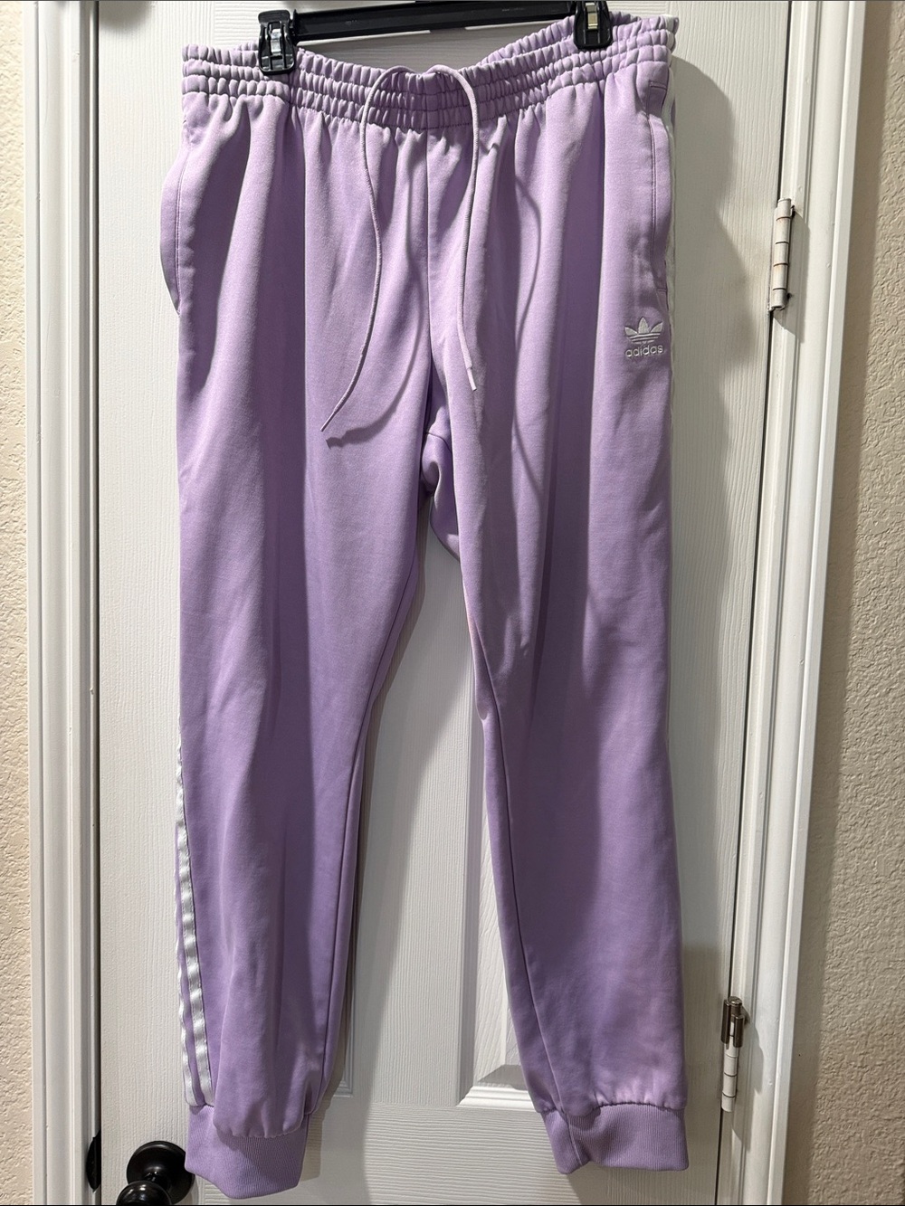 Adidas Lavender Men's Jogger track Superstar Sweatpants with Drawstring 2XL